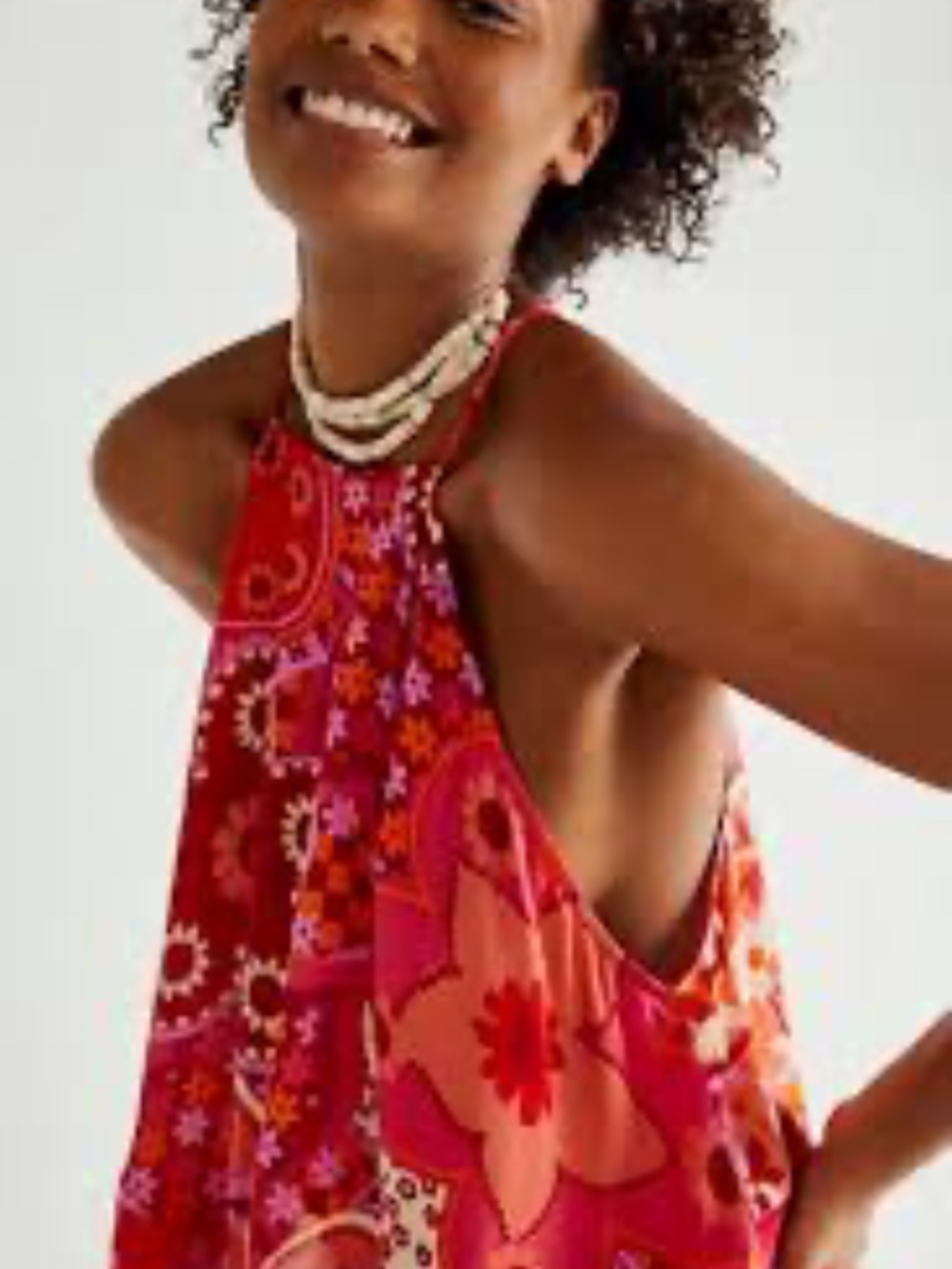 Free People. I Dare You Tank. red floral. Size S.